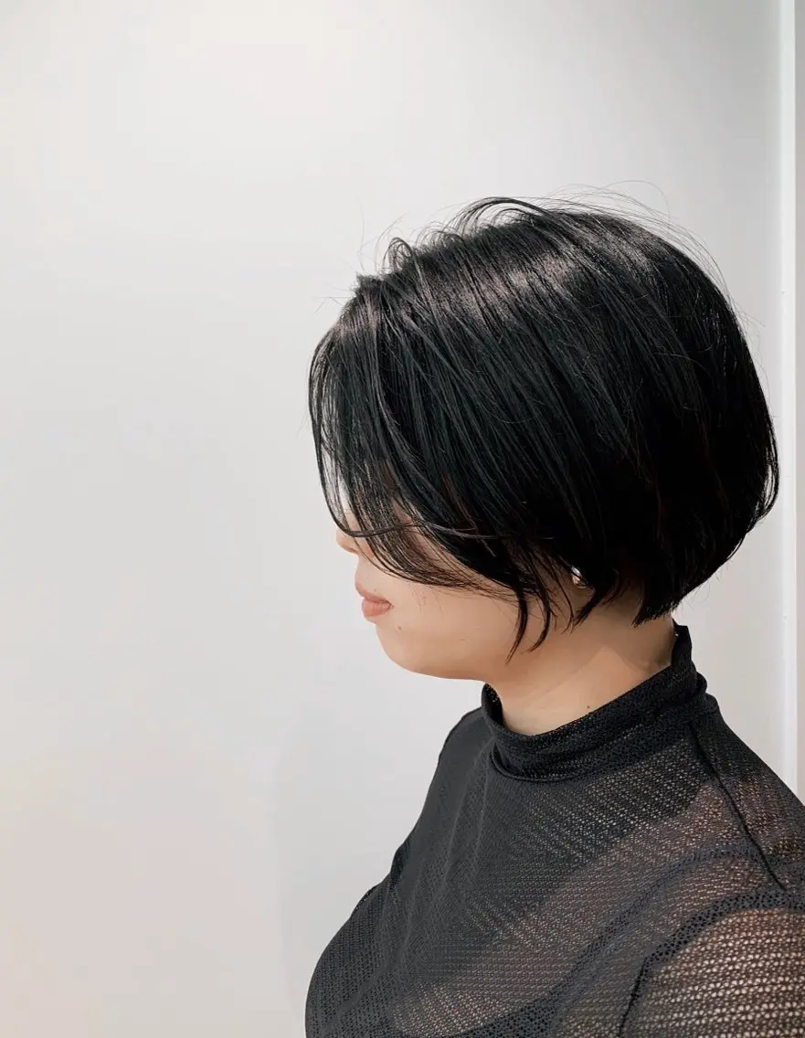ショート カラー 黒髪 ショートヘア 透明感カラー ボブ 髪と心を整える美容師のヘアスタイル