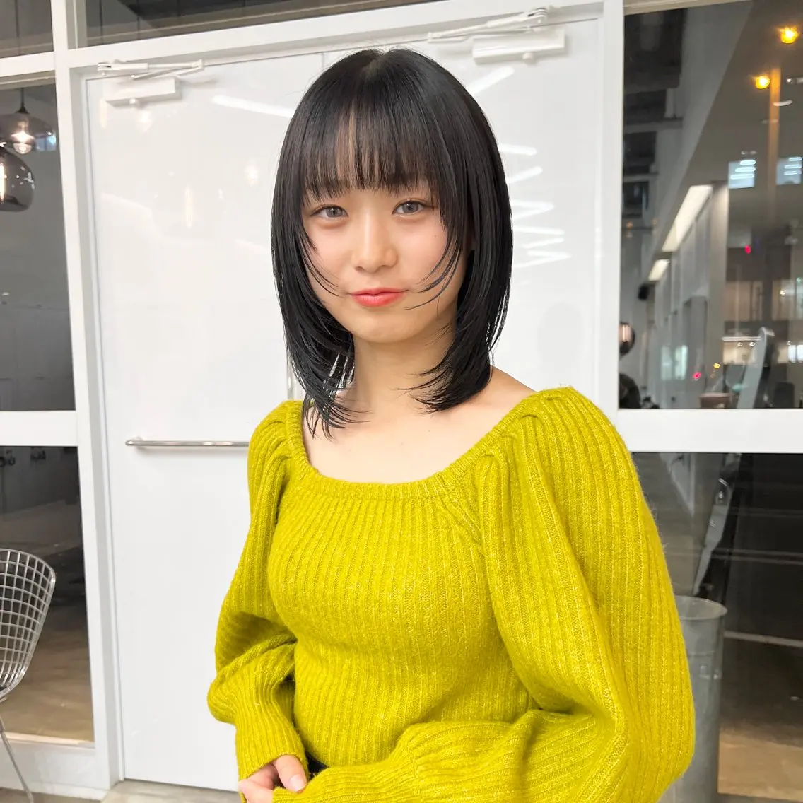 ミディアム レイヤーカット カット トリートメント クロスパーマ× 透明感カラー✂︎のヘアスタイル