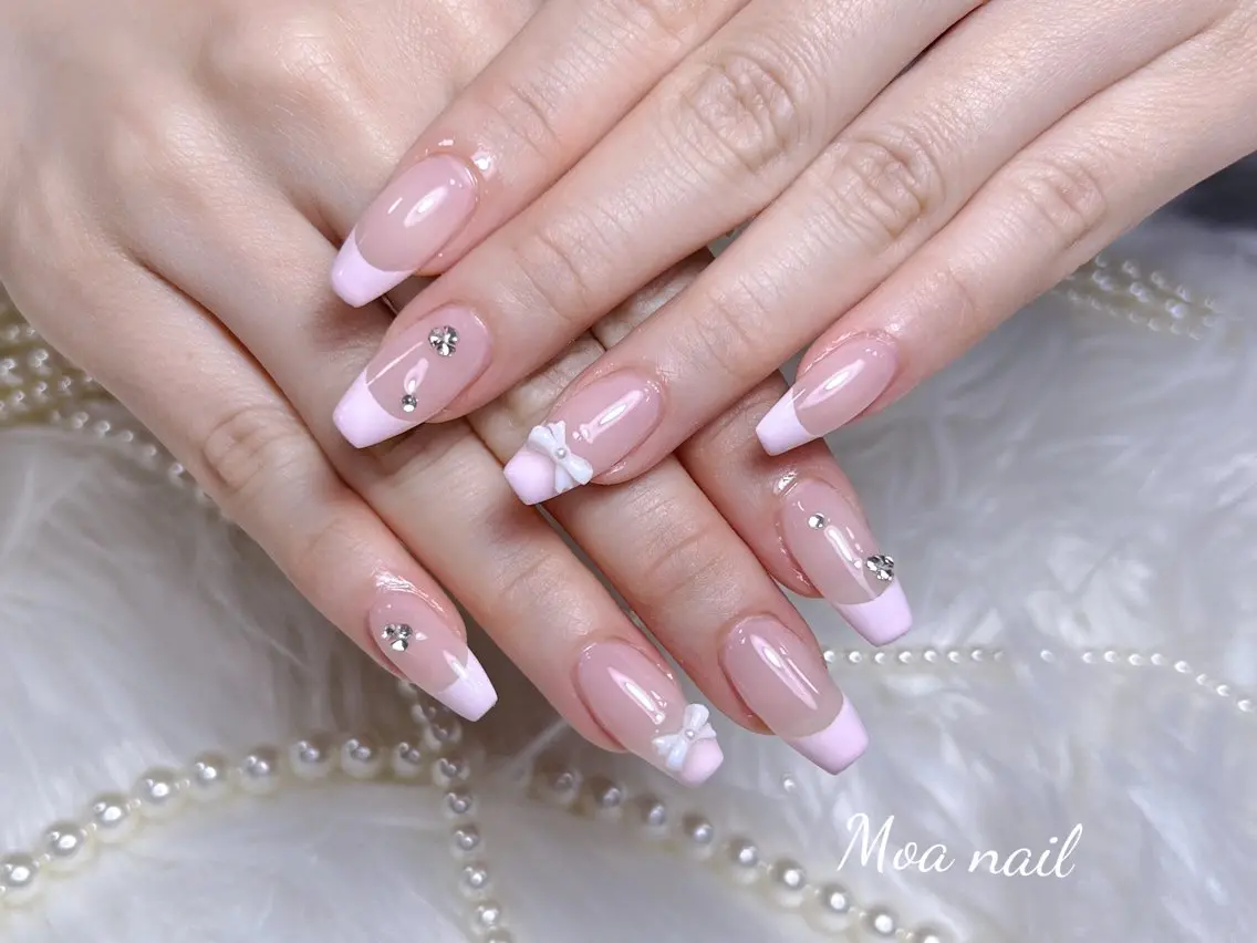 ネイル 長さ出し スカルプネイル ワンホンネイル ハンドネイル Moa nailのネイルデザイン