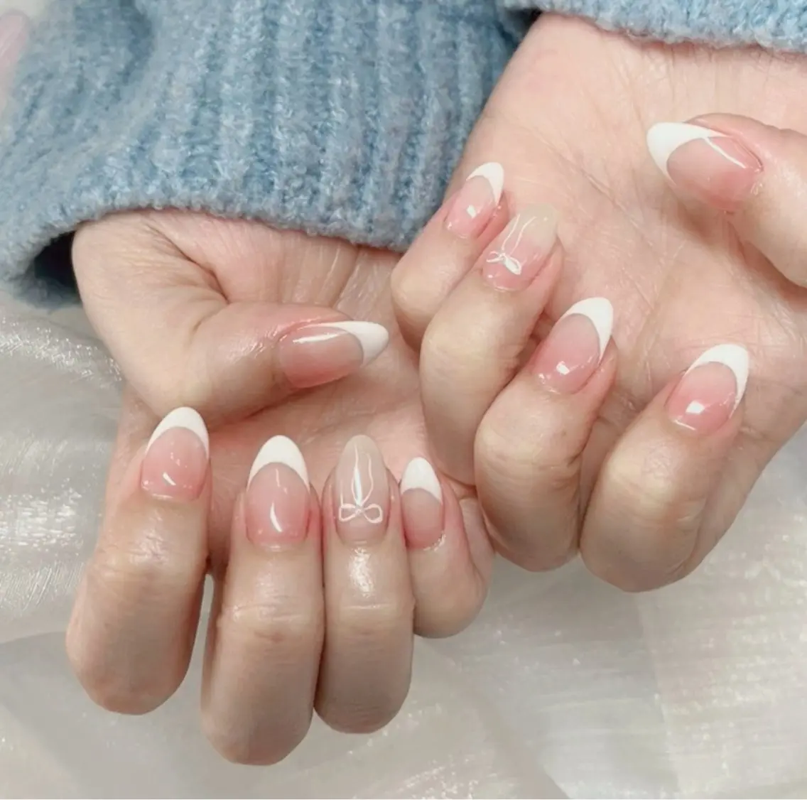 ネイル ボルドー ブラウン チークネイル 長さ出し フレンチネイル 中野駅から2分 MEO NAILのネイルデザイン