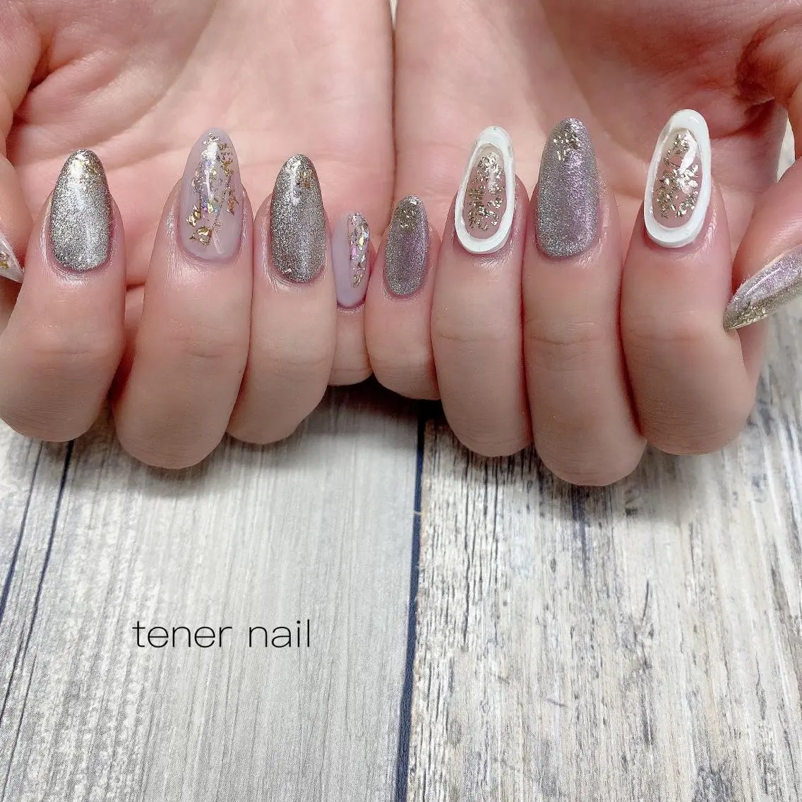 ネイル オーロラネイル ニュアンスネイル テネルネイル tener nailのネイルデザイン