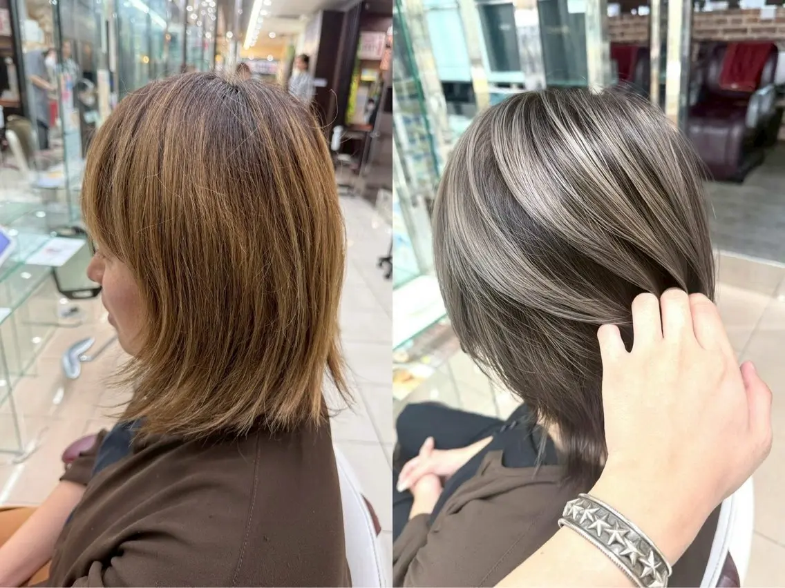 ミディアム カラー 菅野谷 琉那のヘアスタイル