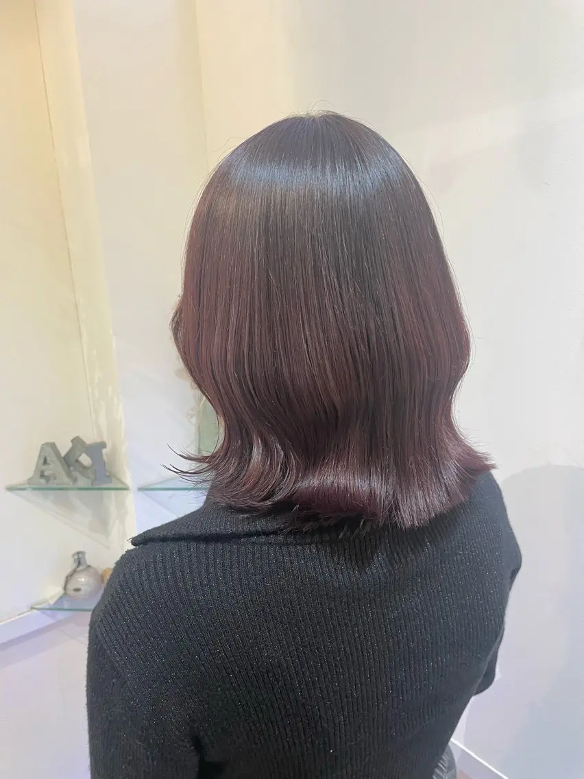 ミディアム カラー カット ヘアカラー トリートメント 髪質改善カラー🤍 エクステ✨君島由実子のヘアスタイル