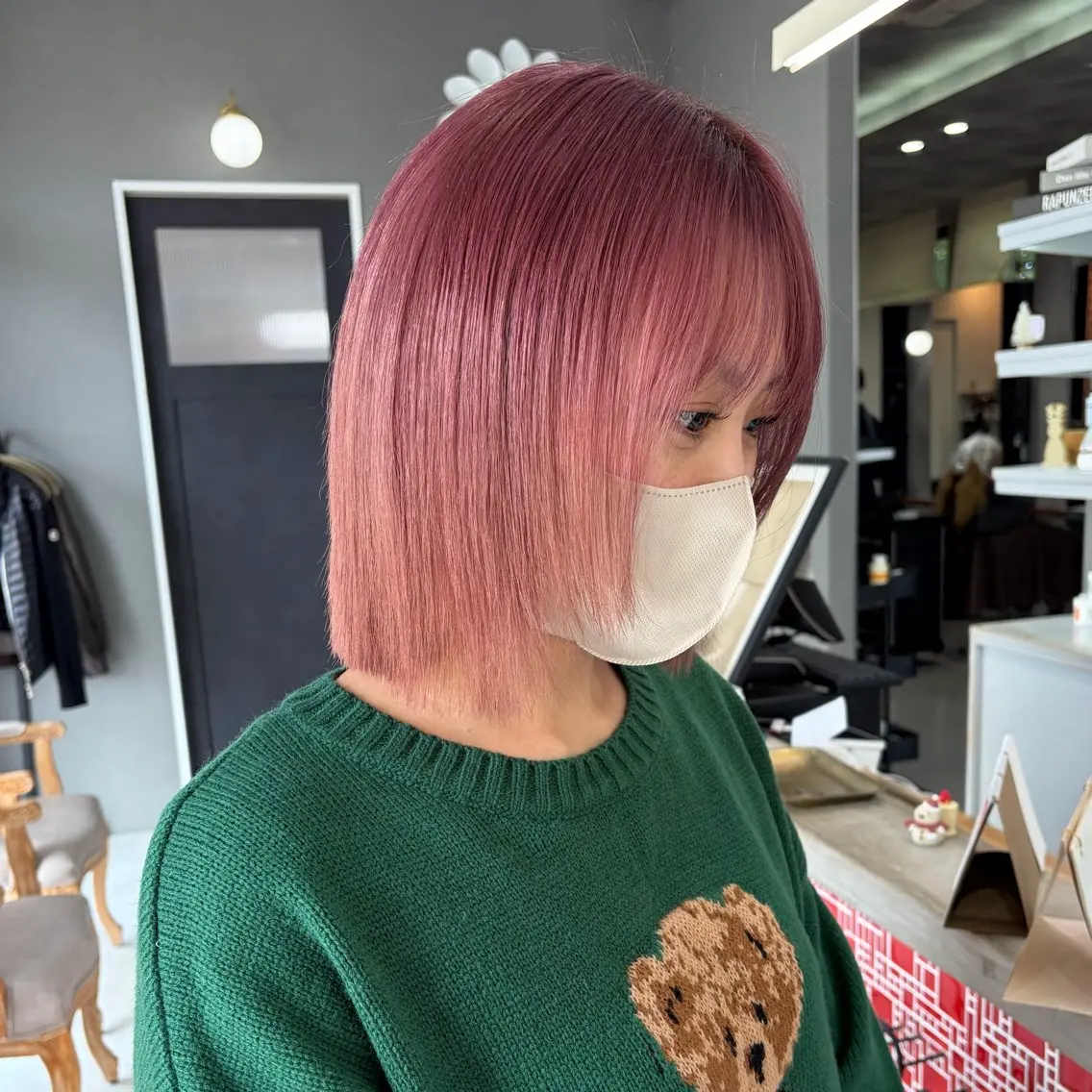 ミディアム カラー カット ヘアカラー トリートメント sato mizukiのヘアスタイル