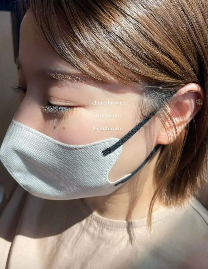 【カラーエクステ​〜​140本】ヘアカラーやカラコンに合わせてまつ毛も…🧸🪞お顔に一体感が出て優しい雰囲気に……♡の写真
