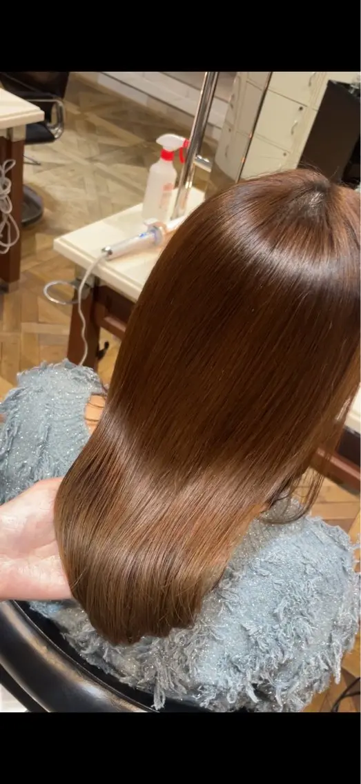 セミロング パーマ 髪質改善 トリートメント ストレートパーマ ご新規様限定 透明感カラーKANAのヘアスタイル