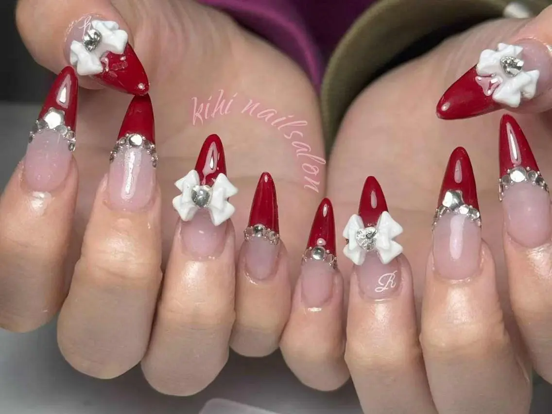 ネイル ハンドネイル ユリ🎀長さだし/ パラジェル/持ち込みのネイルデザイン