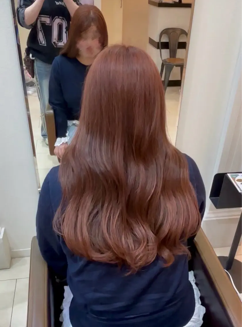 ロング カラー ダブルカラー ピンクカラー 松本 さくらのヘアスタイル
