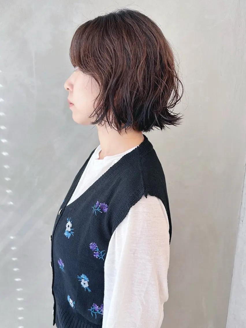 ミディアム パーマ カット パーマ ボブ/ゆるふわ ボブパーマ/とういのヘアスタイル
