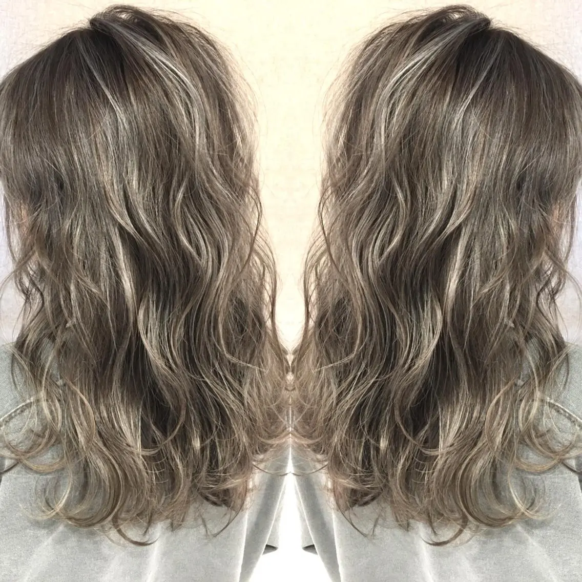 セミロング カラー ハイライトカラー 3Dハイライト ハイライト ヘアカラー トリートメント 井上 一平のヘアスタイル