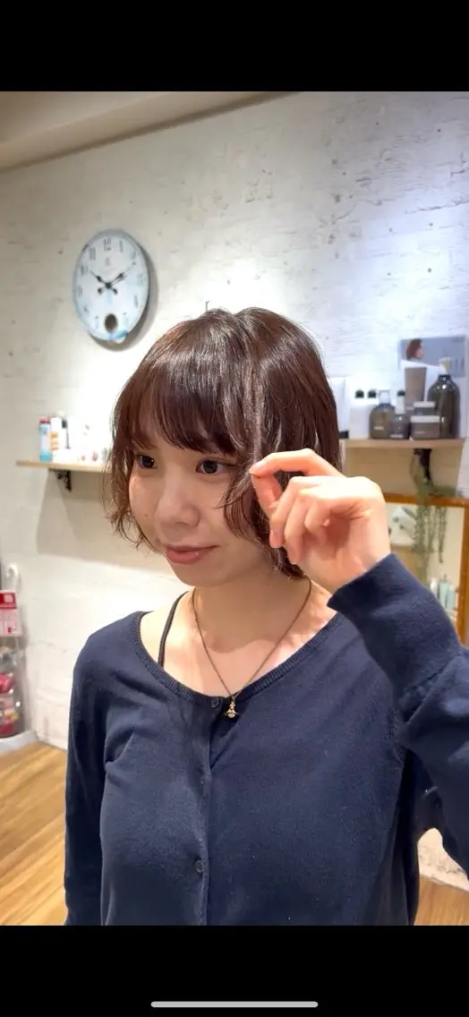 ショート パーマ ボブ プードルパーマ 阪間 遼平のヘアスタイル