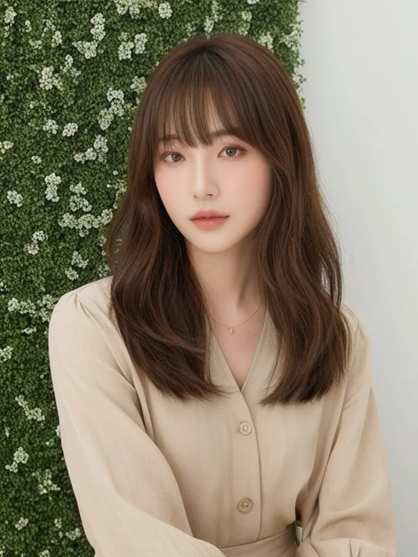 セミロング カラー アッシュ アッシュブラウン ブラウンカラー レイヤーカット ヘアカラー トリートメント 🇺🇸海外レイヤー /カラーGOのヘアスタイル
