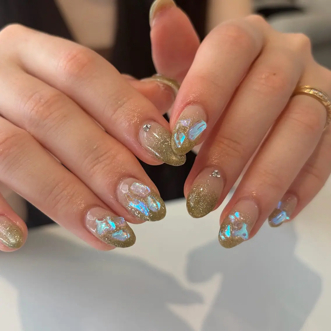ネイル フラッシュネイル グリーン ハンドネイル ballie／小野原 なつみのネイルデザイン