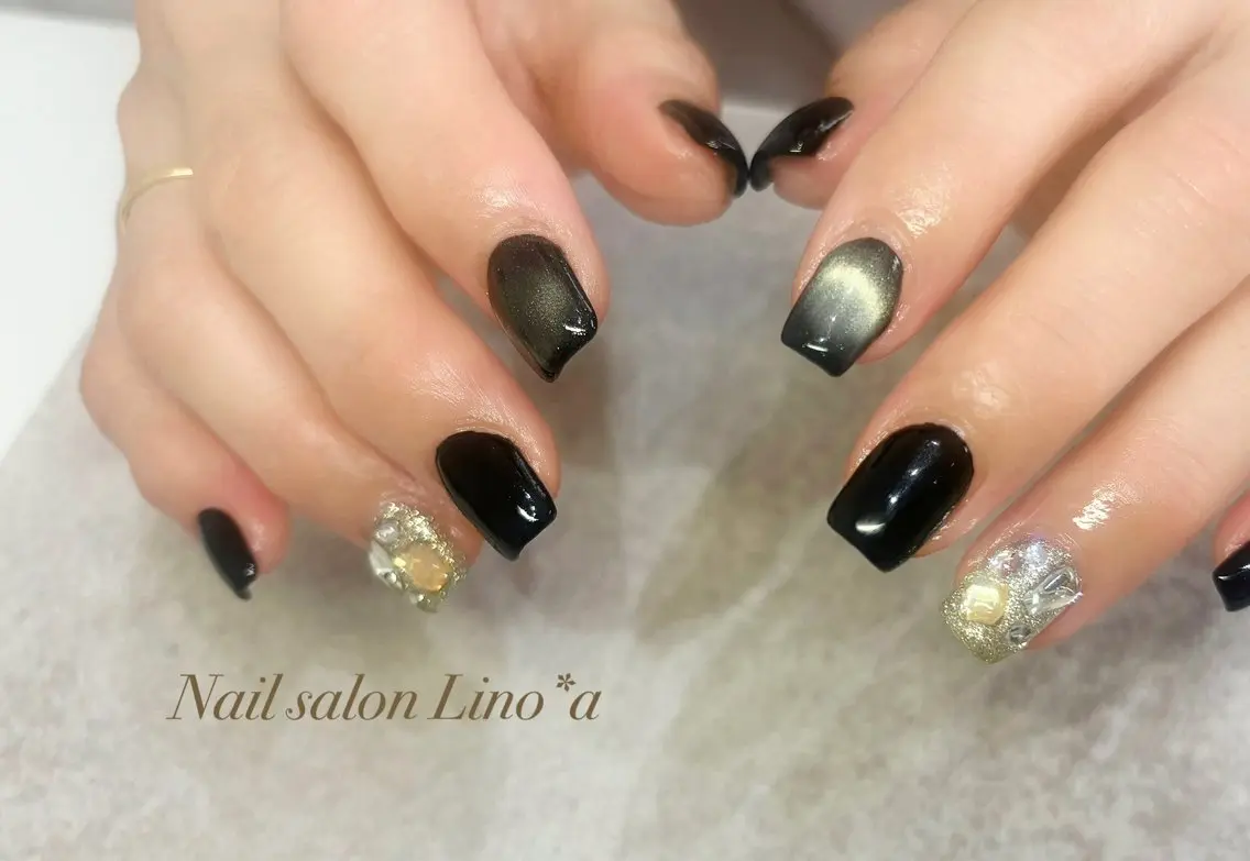 ネイル 長さ出し マグネットネイル 持ち込み ハンドネイル Nail salon Lino*aのネイルデザイン