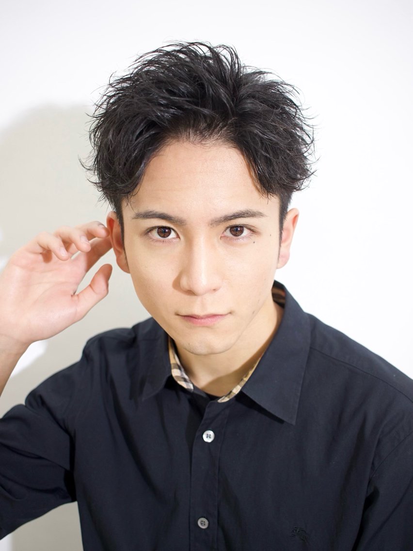 ショート パーマ メンズ アップバング メンズパーマ メンズ特化/髪質改善 圭翔のヘアスタイル