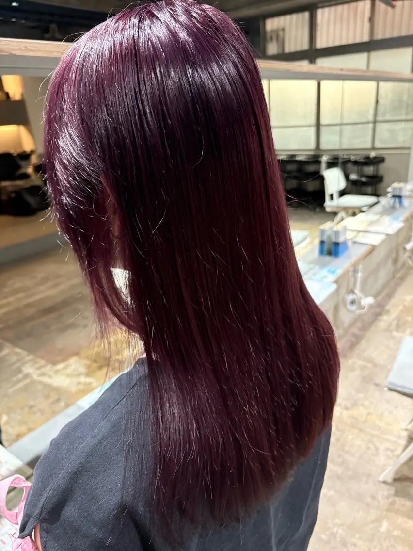 セミロング カラー ブリーチ ピンクカラー ヘアカラー 玉置七海✨ /透明感/髪質改善のヘアスタイル