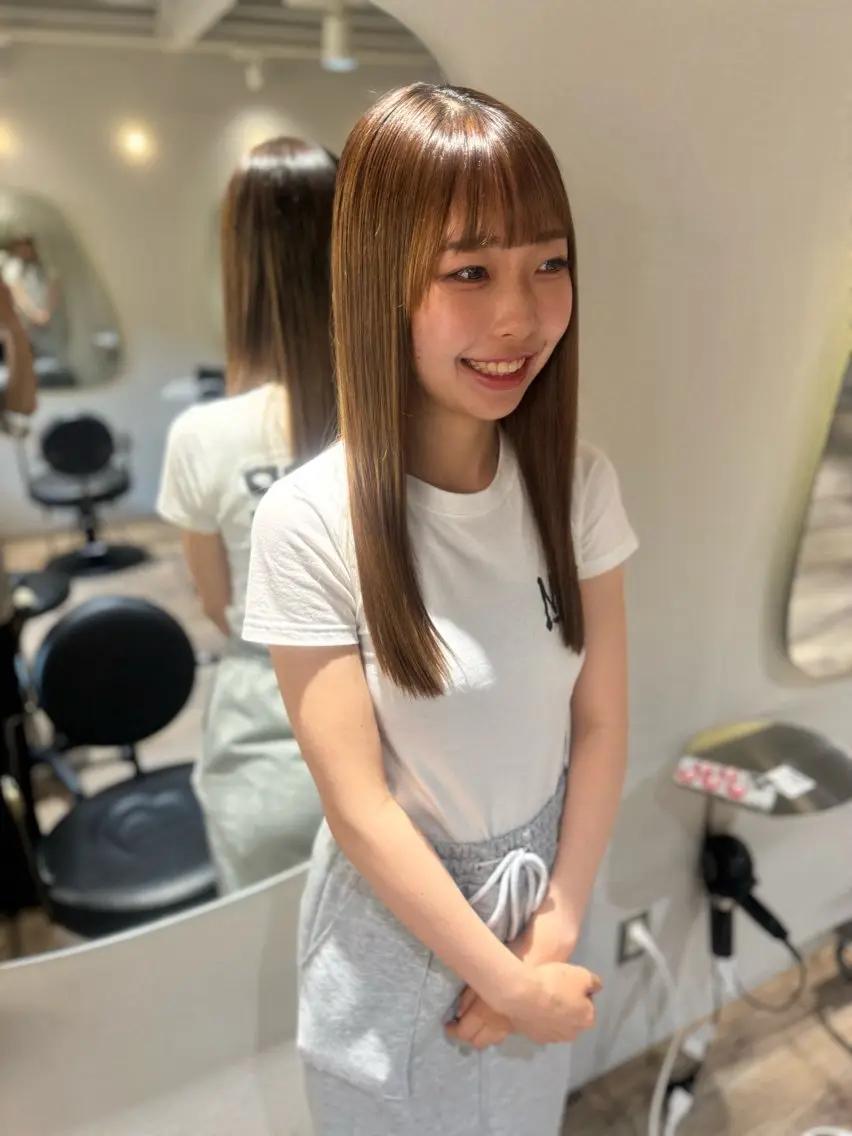 セミロング 縮毛矯正 【天満1艶髪】潤艶/ 髪質改善🌹釣本竜哉のヘアスタイル