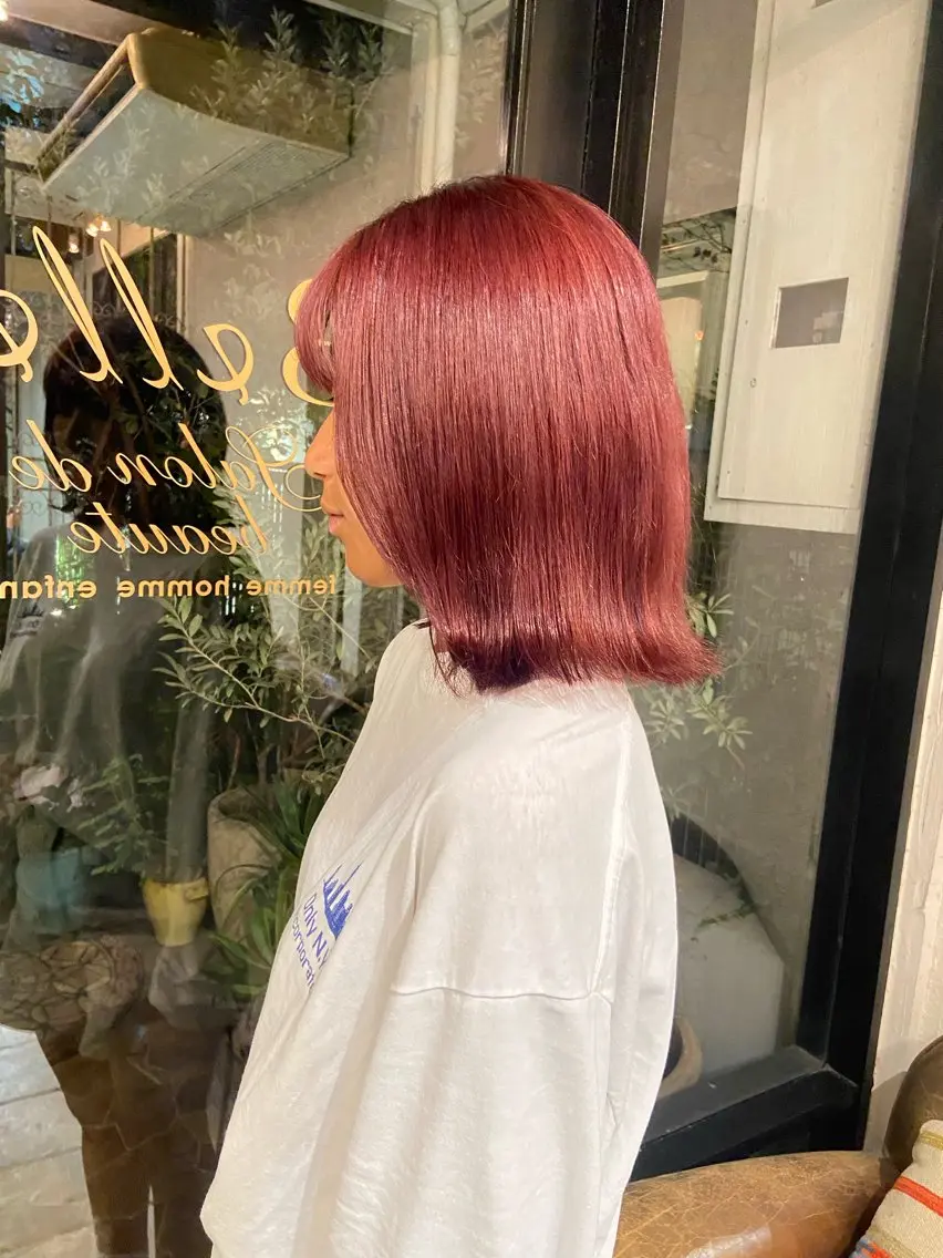 カラー ブリーチ ピンクカラー バイオレットカラー ダメージレス美容師 🌱水島侑理のヘアスタイル
