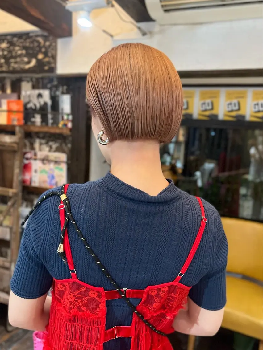 ショート ボブ ボブパーマ/レイヤー ヒロモトアサカのヘアスタイル