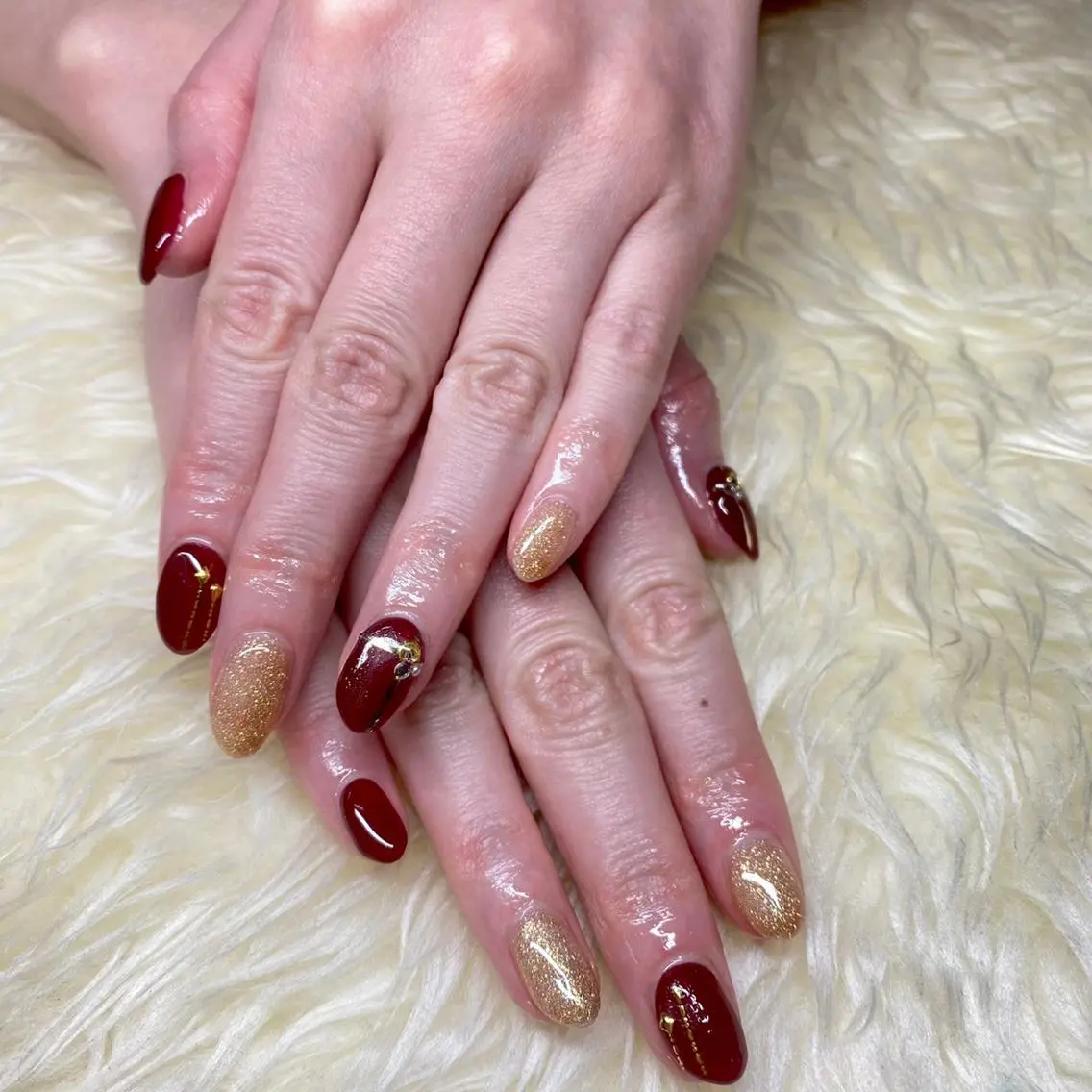ネイル 冬ネイル クリスマス ハンドネイル Nail&eye Belire 新宿のネイルデザイン