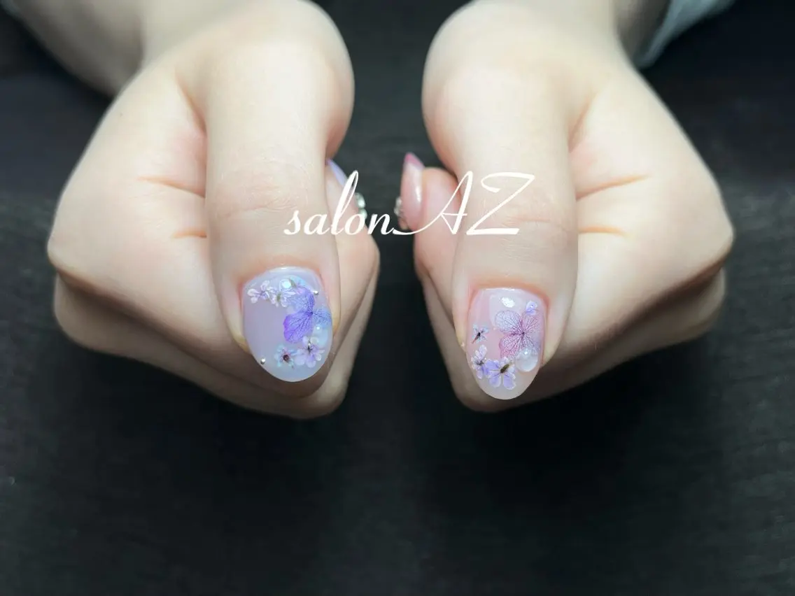 ネイル アートネイル 長さ出し フットネイル フレンチネイル ジェルネイル ハンドネイル salon AZのネイルデザイン