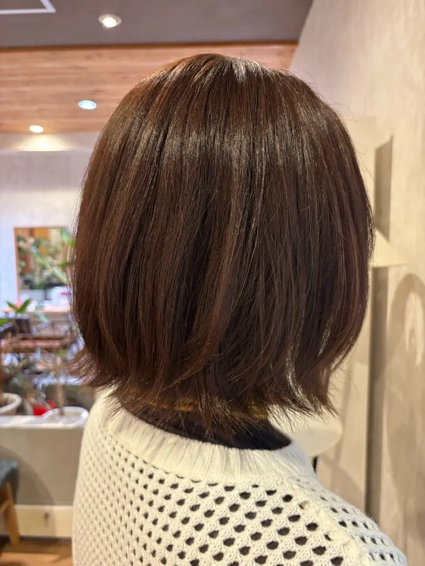 ミディアム ボブレイヤー ボブ レイヤーカット カット ヘアカラー トリートメント レイヤー/髪質改善 山口   恋のヘアスタイル