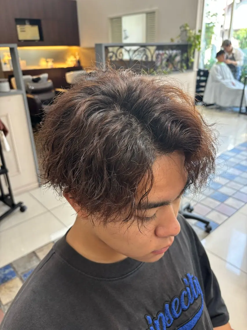 パーマ メンズ 田村 柊真のヘアスタイル