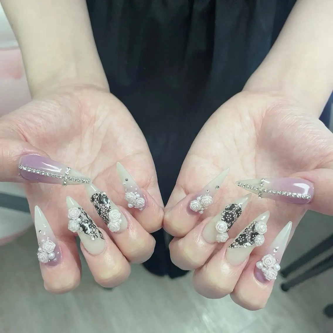 ネイル 成人式 ジェルネイル ネイルチップ ハンドネイル MoMoA Nail ネイル長さ出し専門店のネイルデザイン