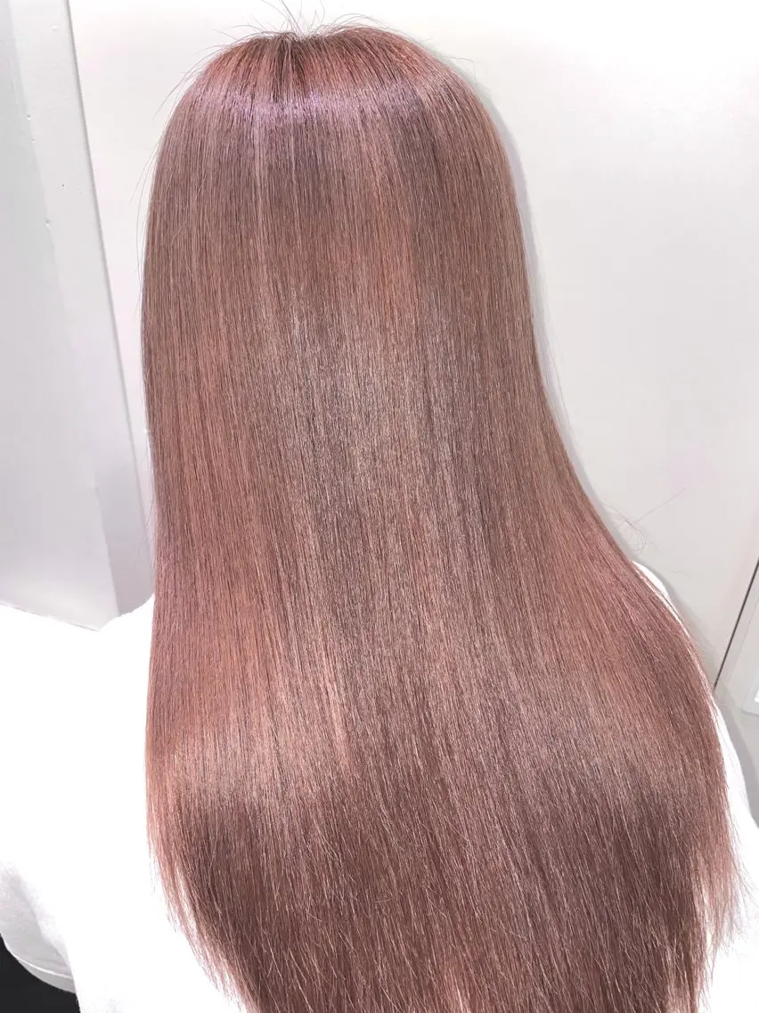 ロング カラー シールエクステ ベージュカラー ブリーチ ケアブリーチ デザインカラー 🦋韓国hair🦋 エクステ店長sakiのヘアスタイル