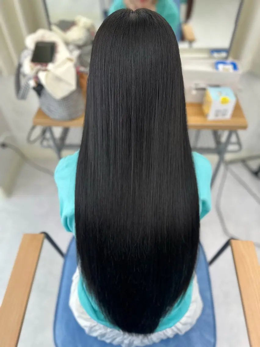 ロング 髪質改善 韓国風ヘア 縮毛矯正 トリートメント 酸性ストレート カット ヘアカラー トリートメント 髪質改善🩵縮毛矯正 代々木/木下のヘアスタイル