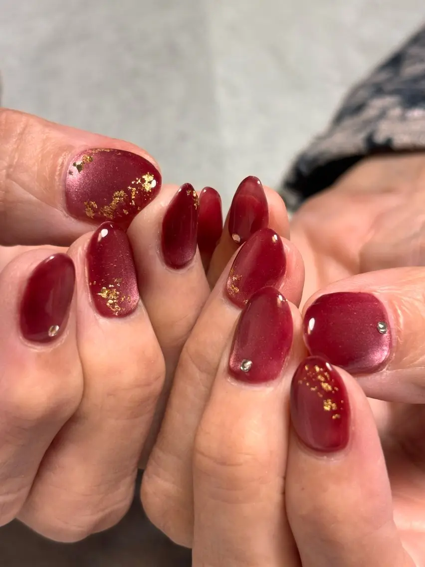 ネイル 赤色 ハンドネイル ishida miokaのネイルデザイン