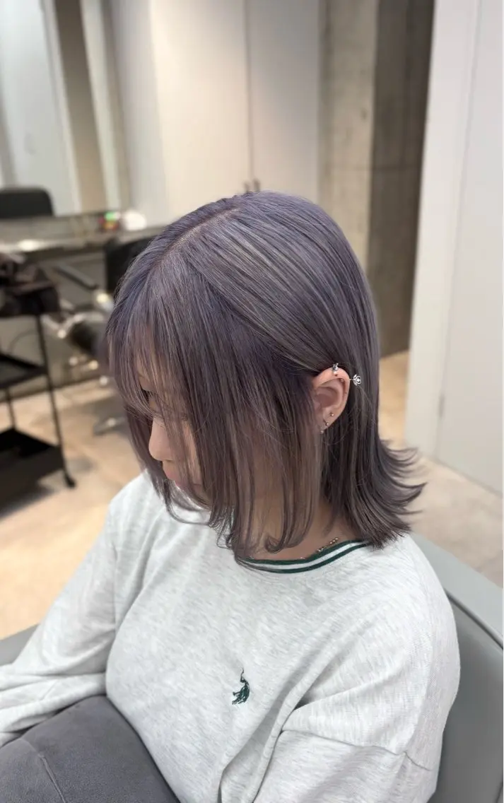 ミディアム カラー ヘアカラー トリートメント 🌙小林春月/新宿/ 美髪/ハイトーン🌙のヘアスタイル