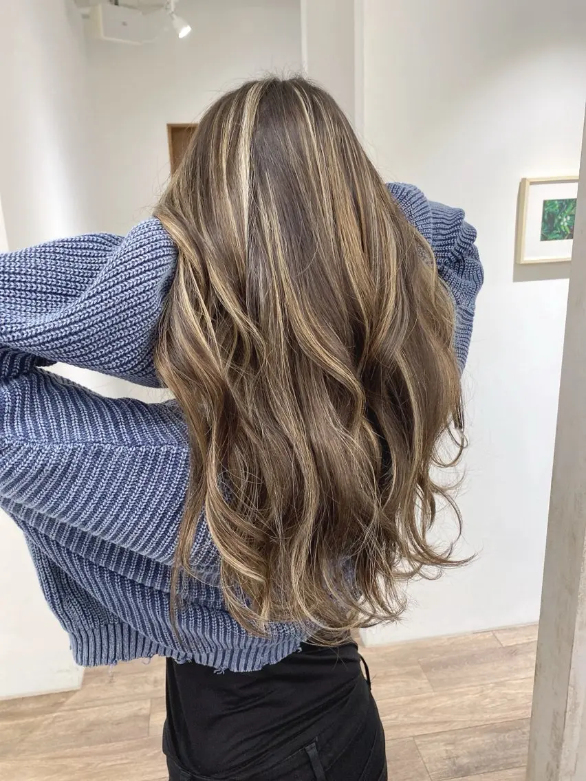 ロング カラー ヘアカラー トリートメント ハイライト⭐️上野 高広のヘアスタイル