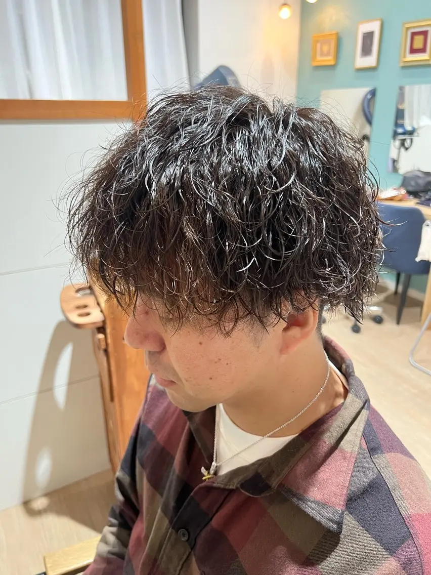 パーマ メンズ カット パーマ 澤田 華月のヘアスタイル