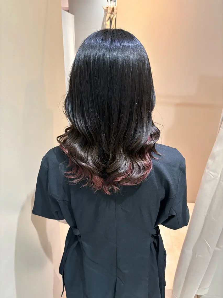 セミロング パーマ くせ毛 縮毛矯正 デジタルパーマ endo susumuのヘアスタイル