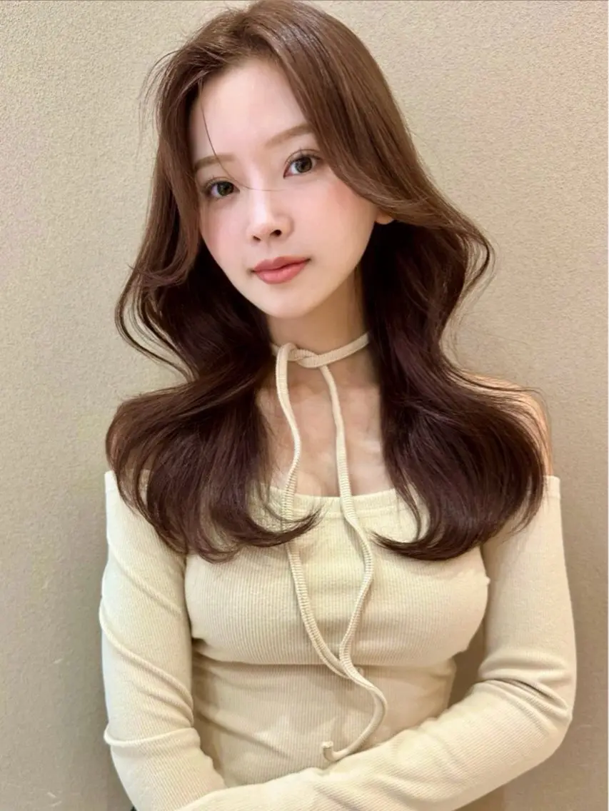 ロング カラー カット ヘアカラー トリートメント 興津/韓国レイヤー ダブルカラー美髪縮毛のヘアスタイル