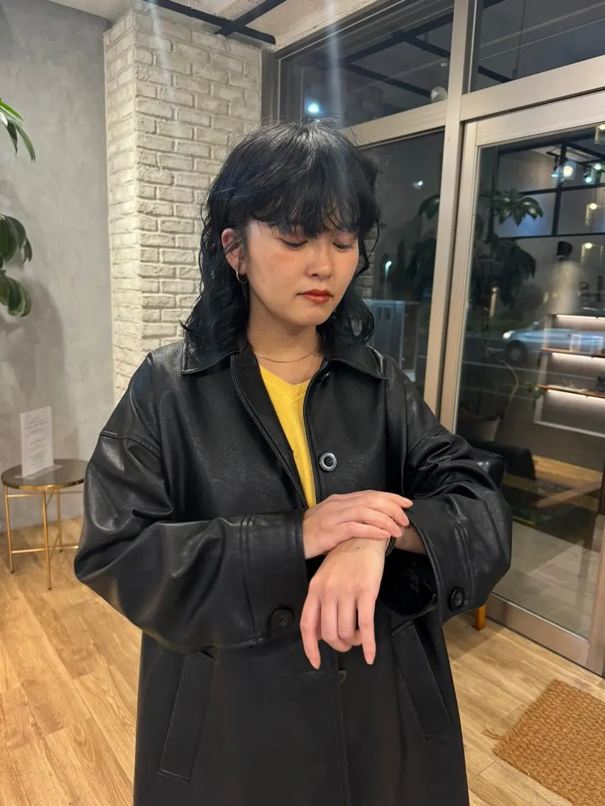 ミディアム パーマ Basis 田口豪司のヘアスタイル