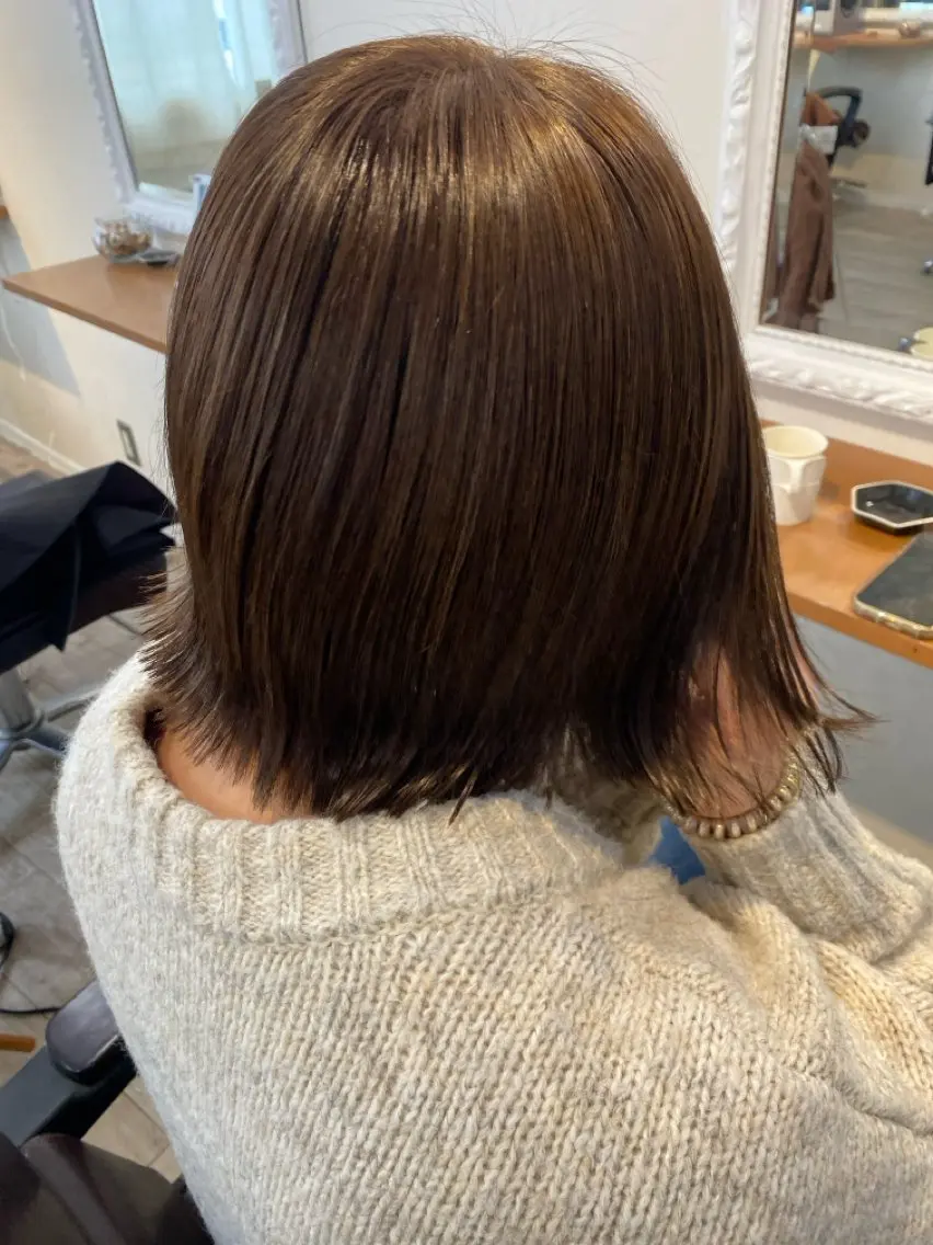 ショート 切りっぱなしボブ ボブ 外ハネヘア 髪質改善/ YUKAのヘアスタイル