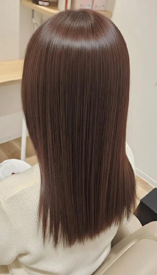 セミロング カラー 髪質改善 田中 雄太のヘアスタイル