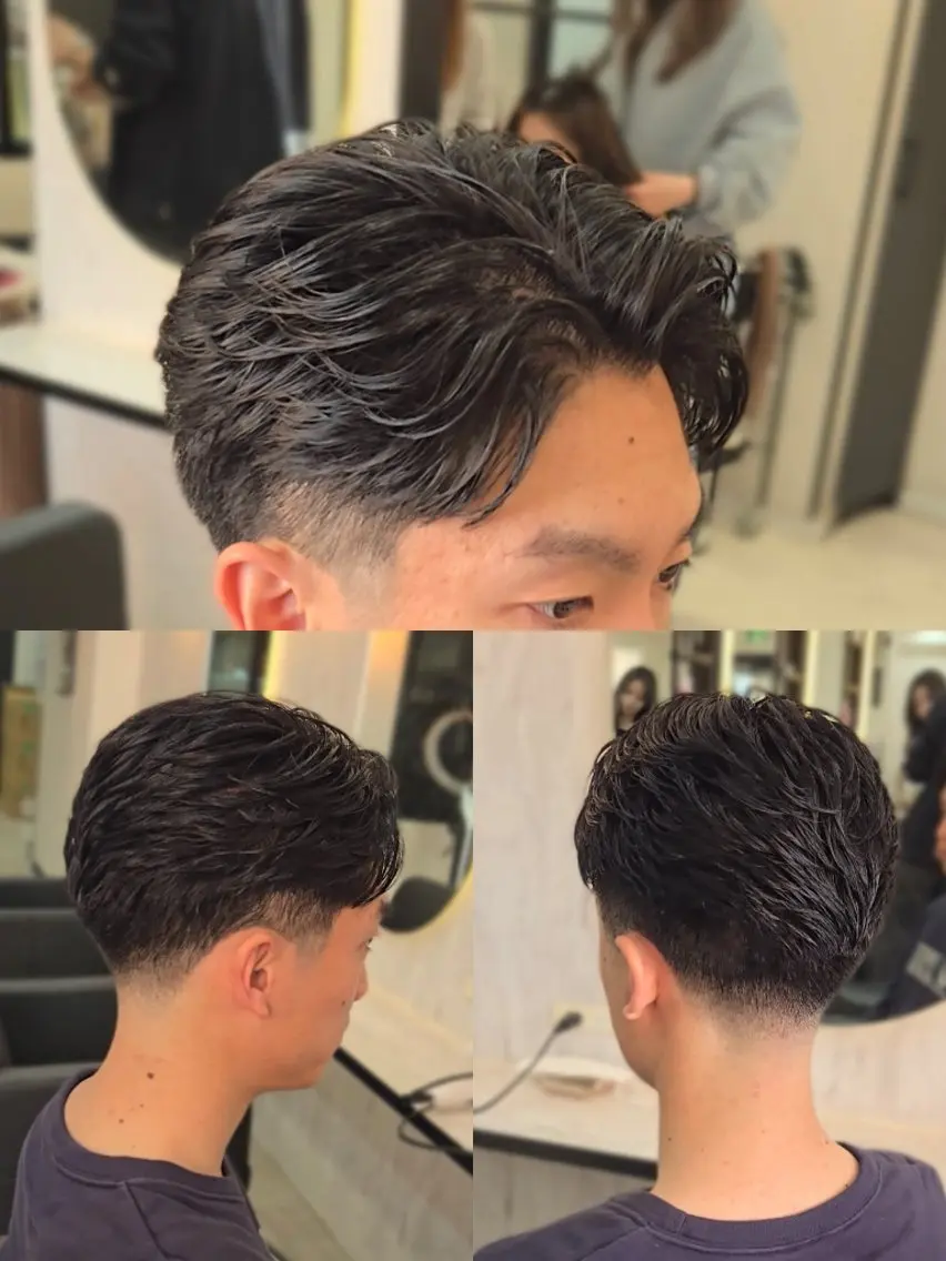 ショート メンズ ビジネス フェードカット メンズ就活ヘア ショートヘア カット ヘアセット LEN名古屋/パーマ 海外ヘア/メンズ特化のヘアスタイル