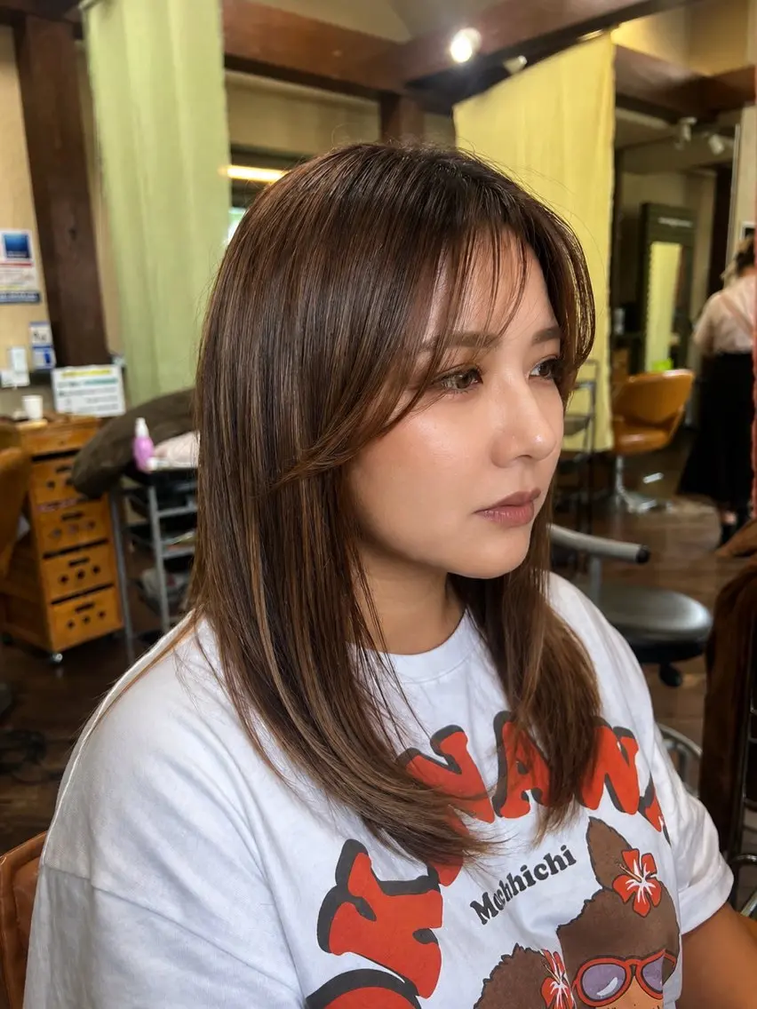 ロング レイヤーカット カット 奥田 勝亮のヘアスタイル