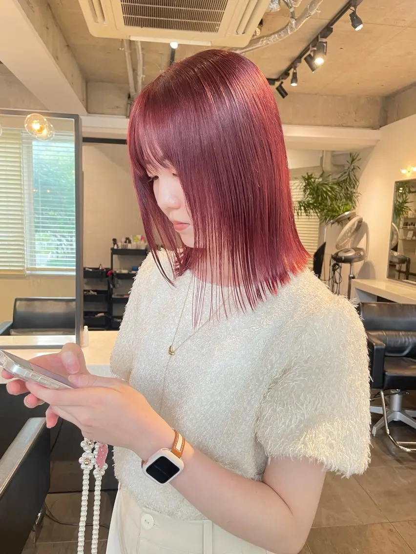 ミディアム カラー カット ヘアカラー トリートメント 🍃透明感/デザイン 店長MASARU🍃のヘアスタイル