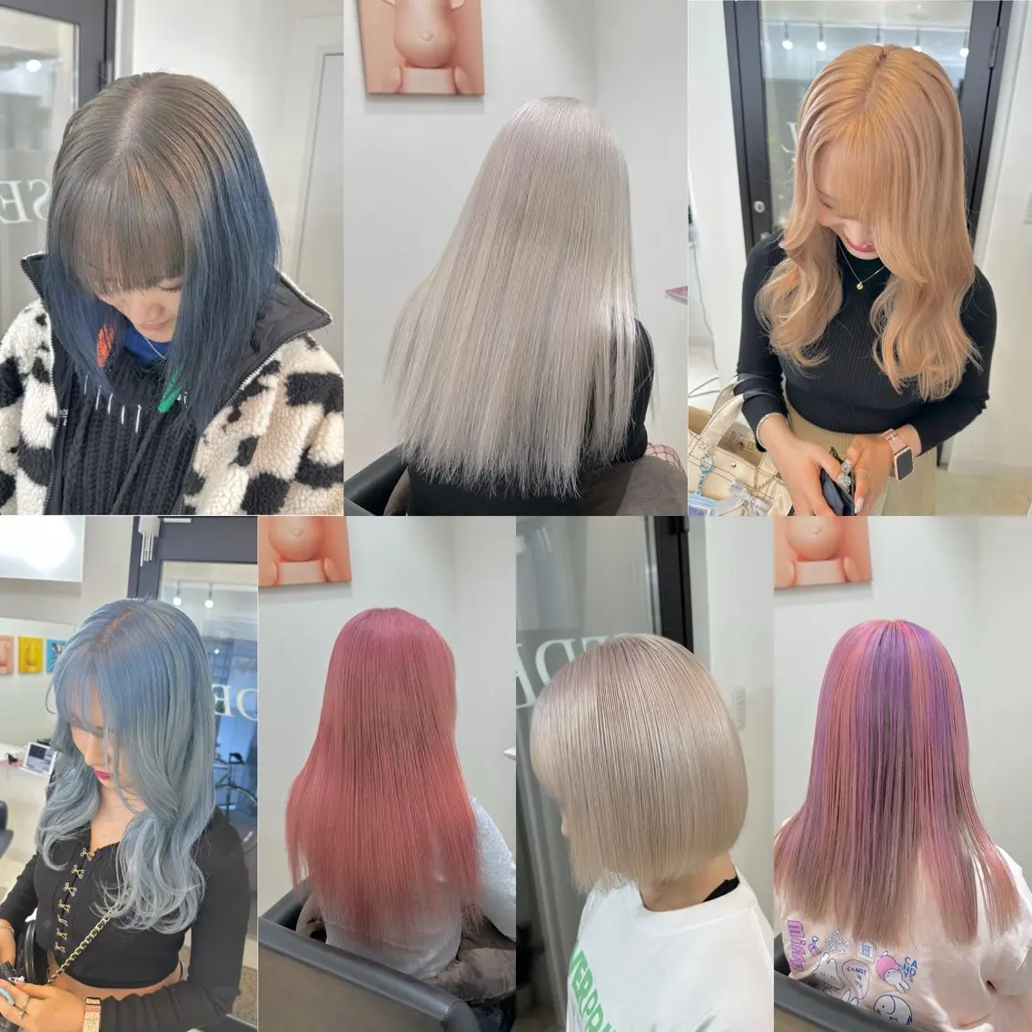 ロング カラー ヘアアレンジ シールエクステ デザインカラー ハイトーンカラー インナーカラー エクステ 9月4日限定 カットモデル募集のヘアスタイル