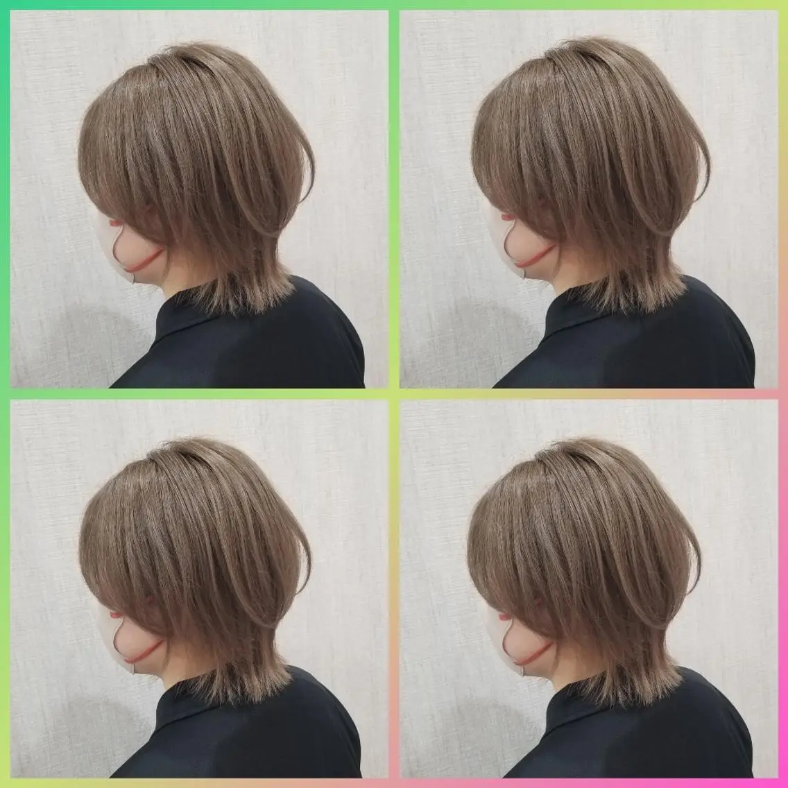 ショート カラー ダブルカラー グレージュ ウルフカット カット ヘアカラー 髪質改善/レイヤー/ 顔周りカット/代表西のヘアスタイル