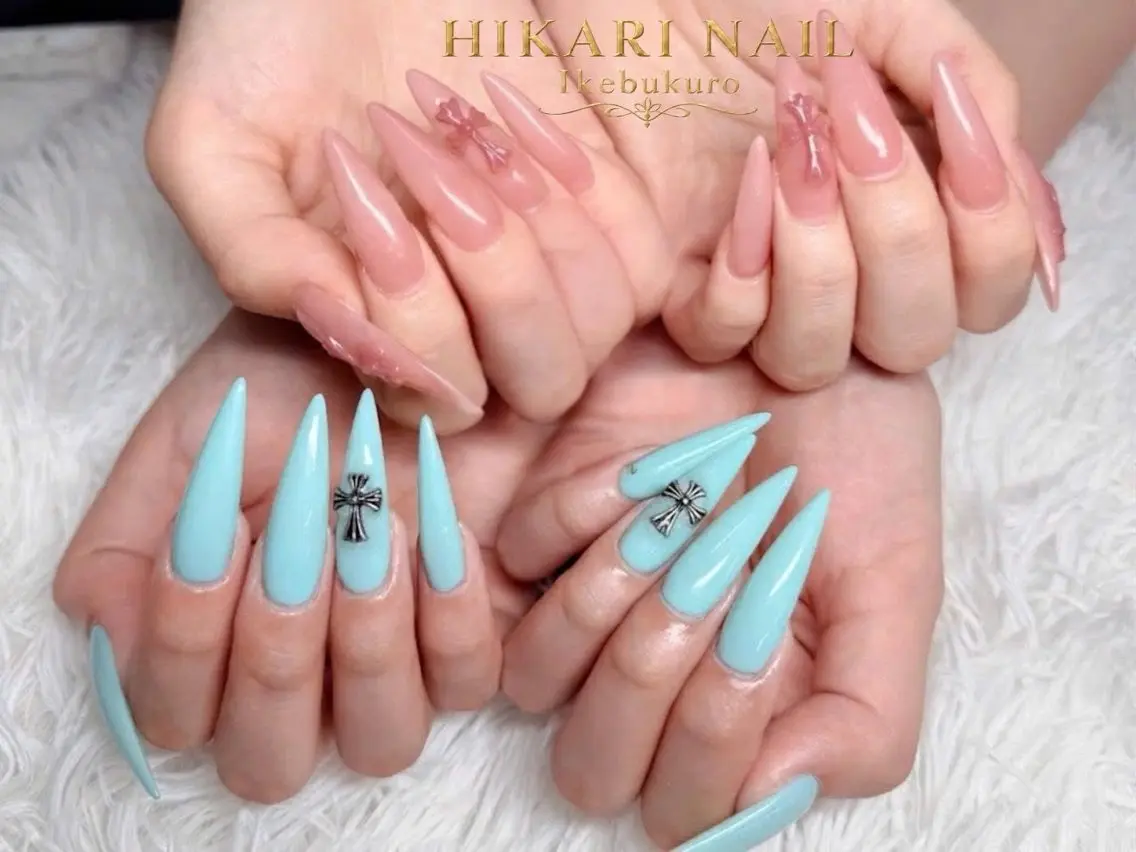 ネイル チークネイル 長さ出し フレンチネイル ガーリー ハロウィン ハンドネイル HikariNail Ikebukuroのネイルデザイン