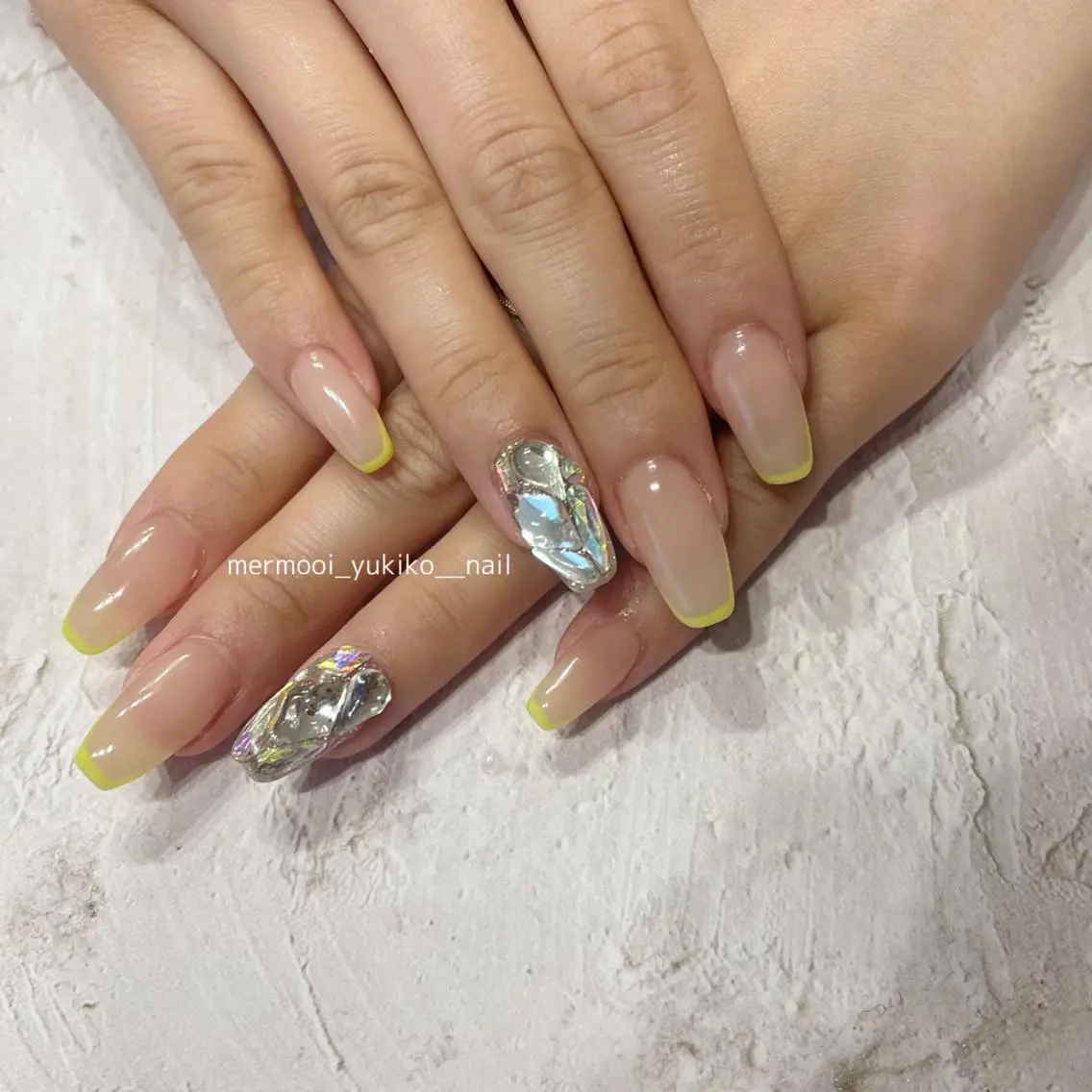 ネイル アートネイル フレンチネイル ジェルネイル 韓国ネイル パラジェル mermooi nailのネイルデザイン
