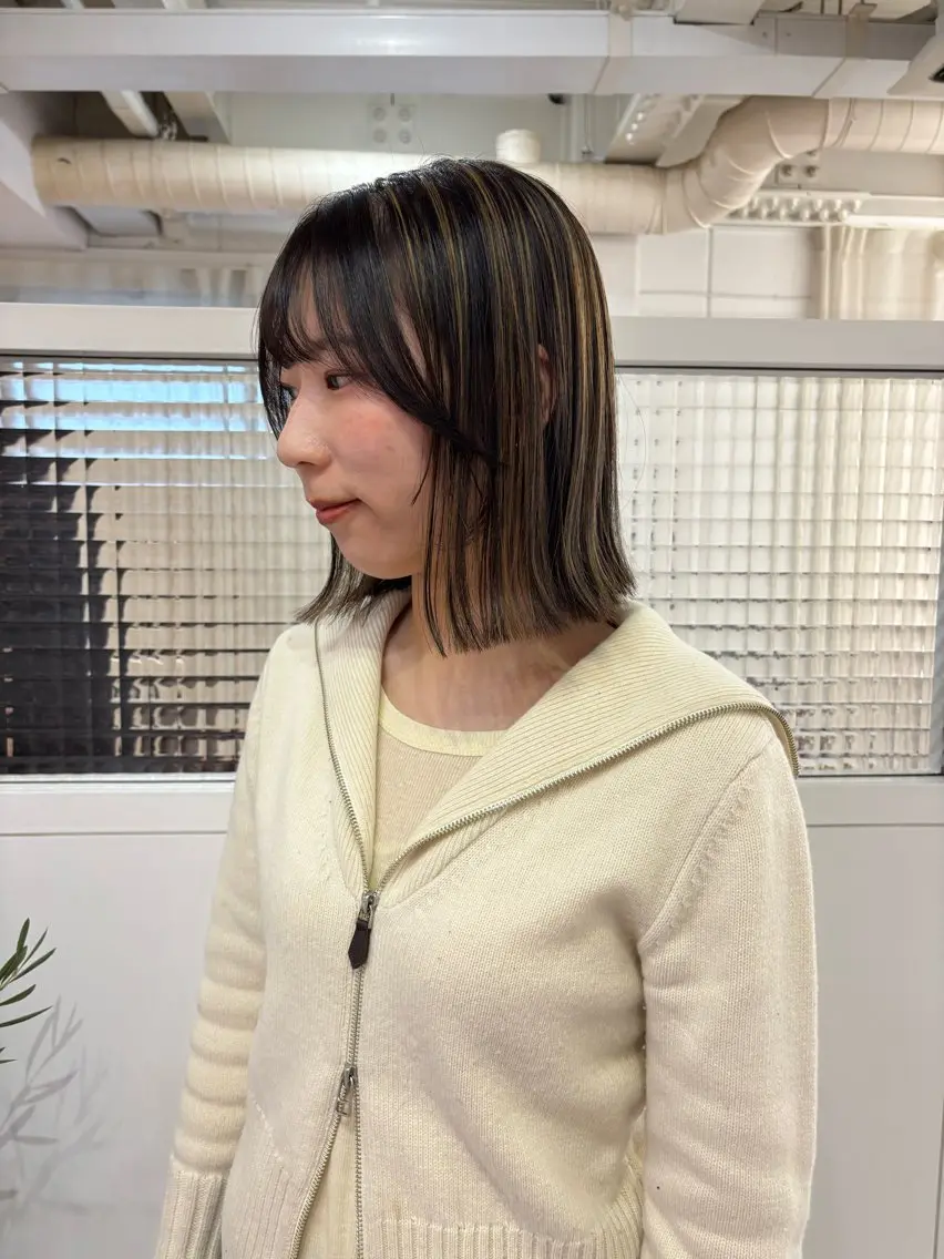 ミディアム ハイライト カット ヘアカラー トリートメント 韓国レイヤー/ヘア カラー🎀ayamiのヘアスタイル