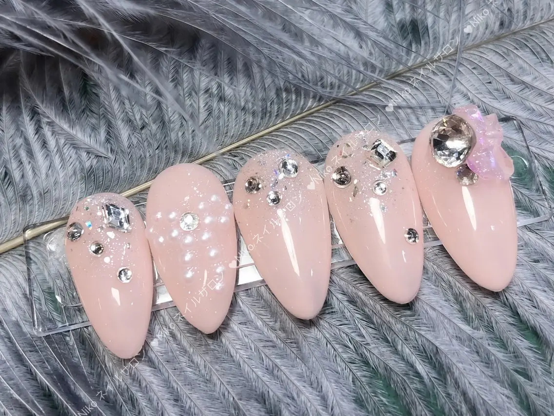ネイル チークネイル 長さ出し フラッシュネイル フットネイル フレンチネイル ハンドネイル Nikoネイルサロン 上野店のネイルデザイン