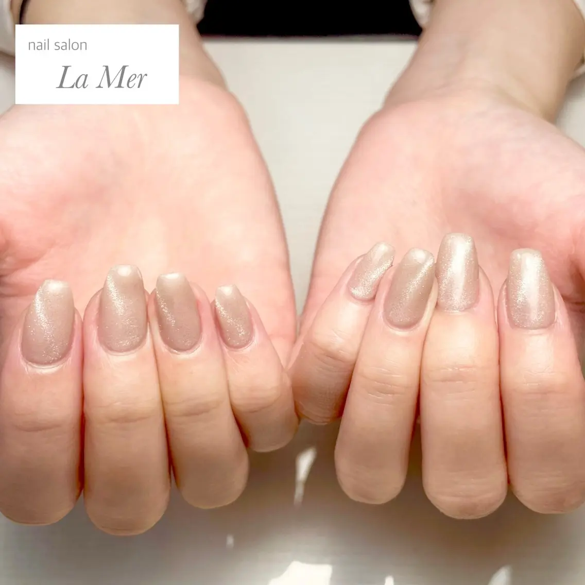 ネイル ラメ(グリッター) マグネットネイル オフィスネイル ワンカラーネイル シンプルネイル nailsalon La Merのネイルデザイン