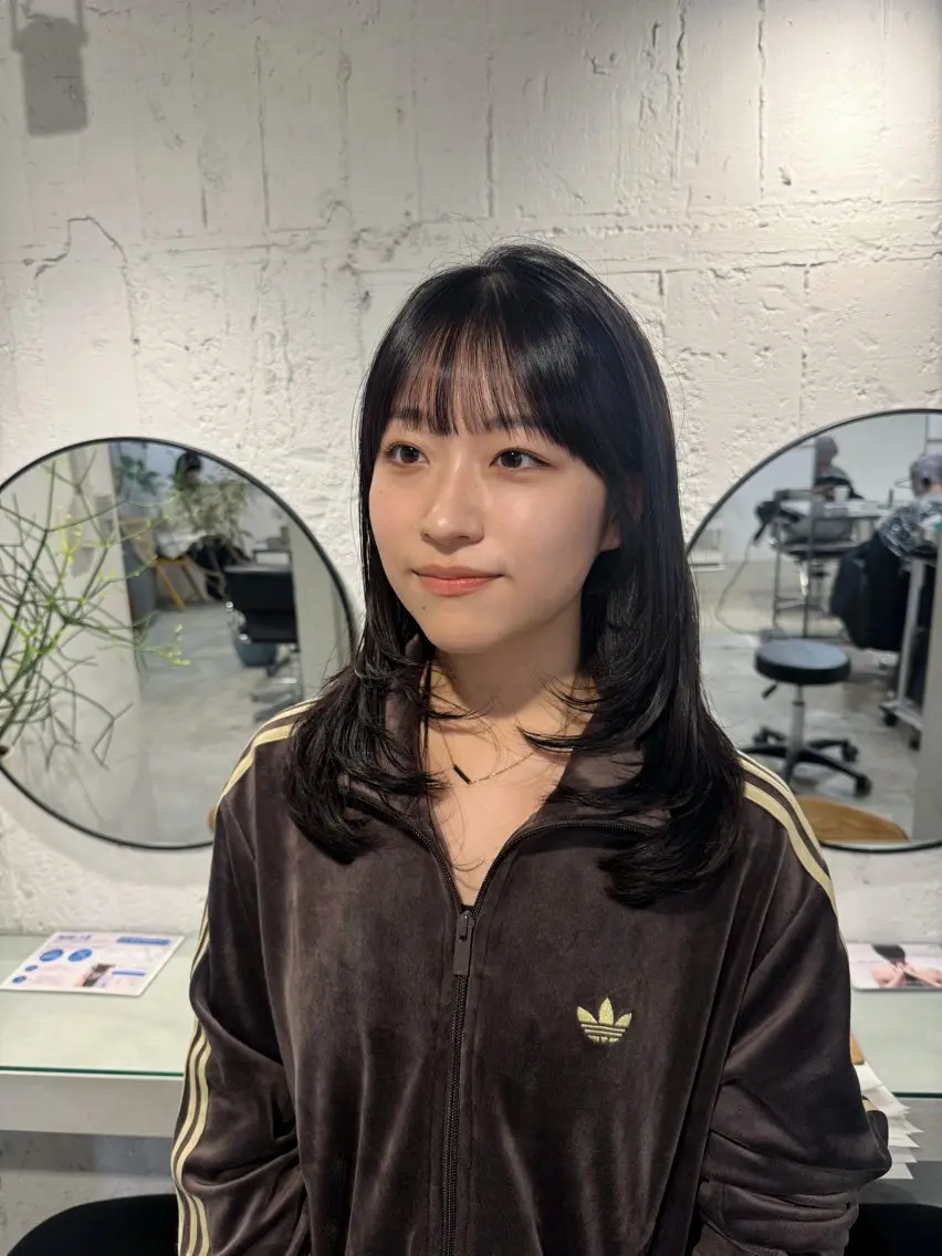 ヘアアレンジ カット ヘアカラー トリートメント 新宿/顔周りカット +レイヤー=しずく♩のヘアスタイル